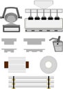 Industrial process for smelting aluminium, icons.